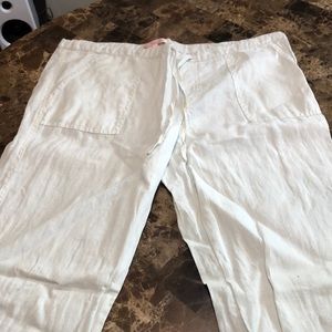 Victoria’s Secret White linen drawstring pants